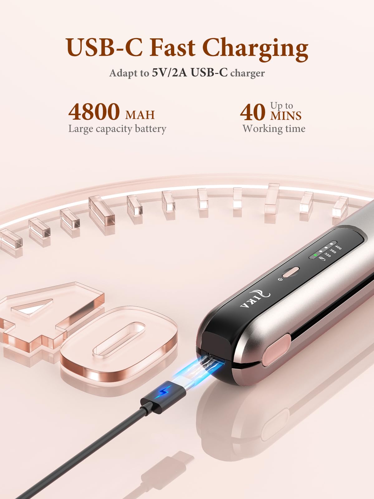 2-in-1 Cordless Hair Straightener and Curler, Portable Mini Flat Iron with Rechargeable, Wireless Curling Iron for Travel, Gold