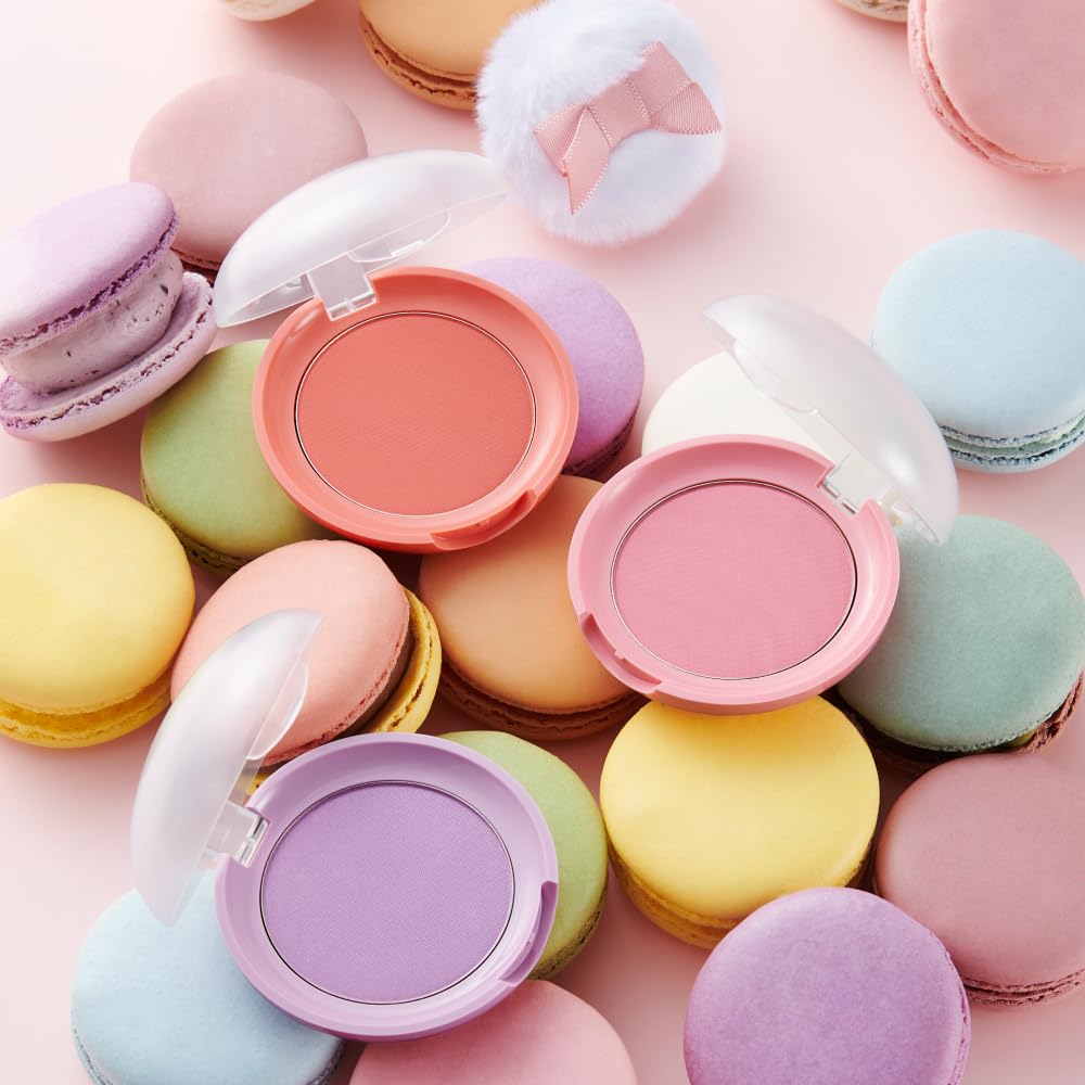 ETUDE Lovely Cookie Blusher - Apricot Peach Mousse 4g | Glowing & Natural Powder Blush with Long-Lasting Sebum Control | Easy Application | Korean Makeup, Perfect for Gift