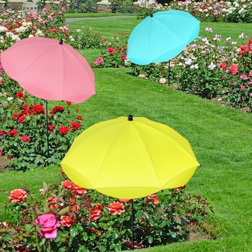 3 Pack Upgraded Plant Umbrellas for Outdoor Plants, Adjustable Garden Shade Umbrella 26" Larger Plants Shade Cover Umbrella Sun Protection for Potted Plants Garden Beds from Direct Sunlight