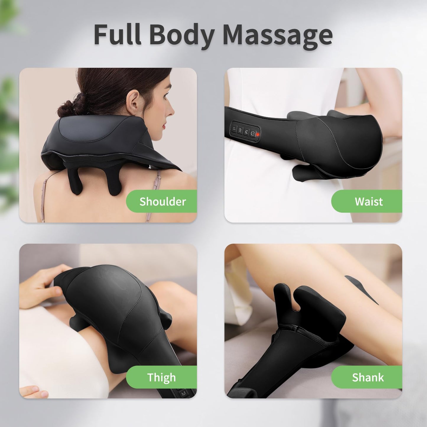 MASGRE Shiatsu Neck and Back Massager with Heat, Upgraded 2600mAh Cordless Shoulder Massager Deep Tissue 6D Kneading, Massages Pillow for Neck, Back, Shoulder, Foot, Body Gifts for Fathers Mom Dad