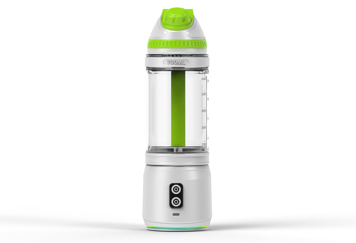 Portable Blender, Anti-Jamming 300 Watt for Shakes and Smoothies, 24oz Travel Blender USB Rechargeable, BPA Free Sporty bottle with a Travel Lid. (Black Base Grey Lid) (White Base Green Lid)