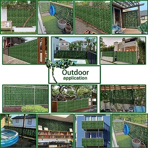 Artificial Ivy Privacy Fence Wall Screen,40X160 in UV-Anti Faux Greenery Backdrop Ivy Vine Leaf Hedges Fence Panels for Patio, Balcony, Garden, Backyard Indoor Outdoor Green Wall Decor