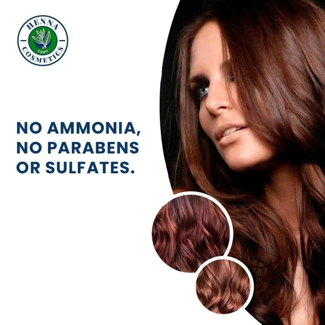 Henna Cosmetics Cypri Natural Henna Hair Color Dye, 100% Pure Henna Powder for Hair Growth Organic (Black, 100 Gr + Free 50 Gr.)