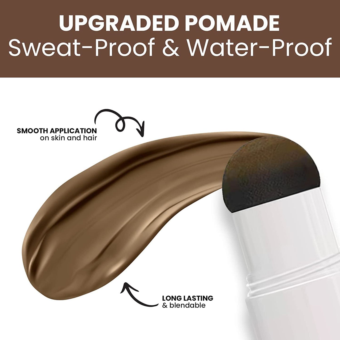Eyebrow Stamp Stencil Kit Pomade (Medium Brown), 24 Reusable Thin & Thick Stencils, and Shaping Tools for a Defined, Natural Look.