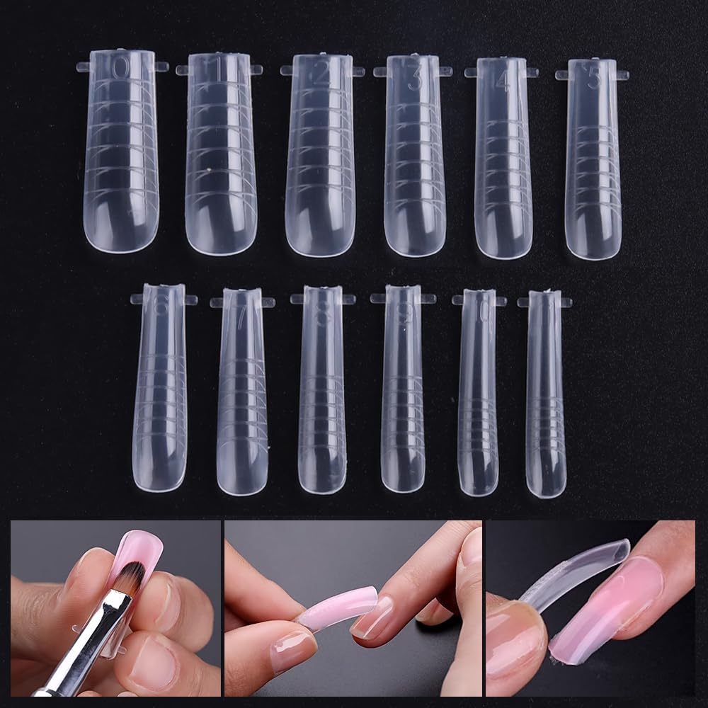 SUTOKAKA Poly Extension Gel Nail Kit, White Nude Pink Builder Gel Nail Enhancement Gel with Slip Solution Dual-Ended Brush, Nail Dual Forms for Polygel Nail Art Salon DIY at Home Beginner Kit