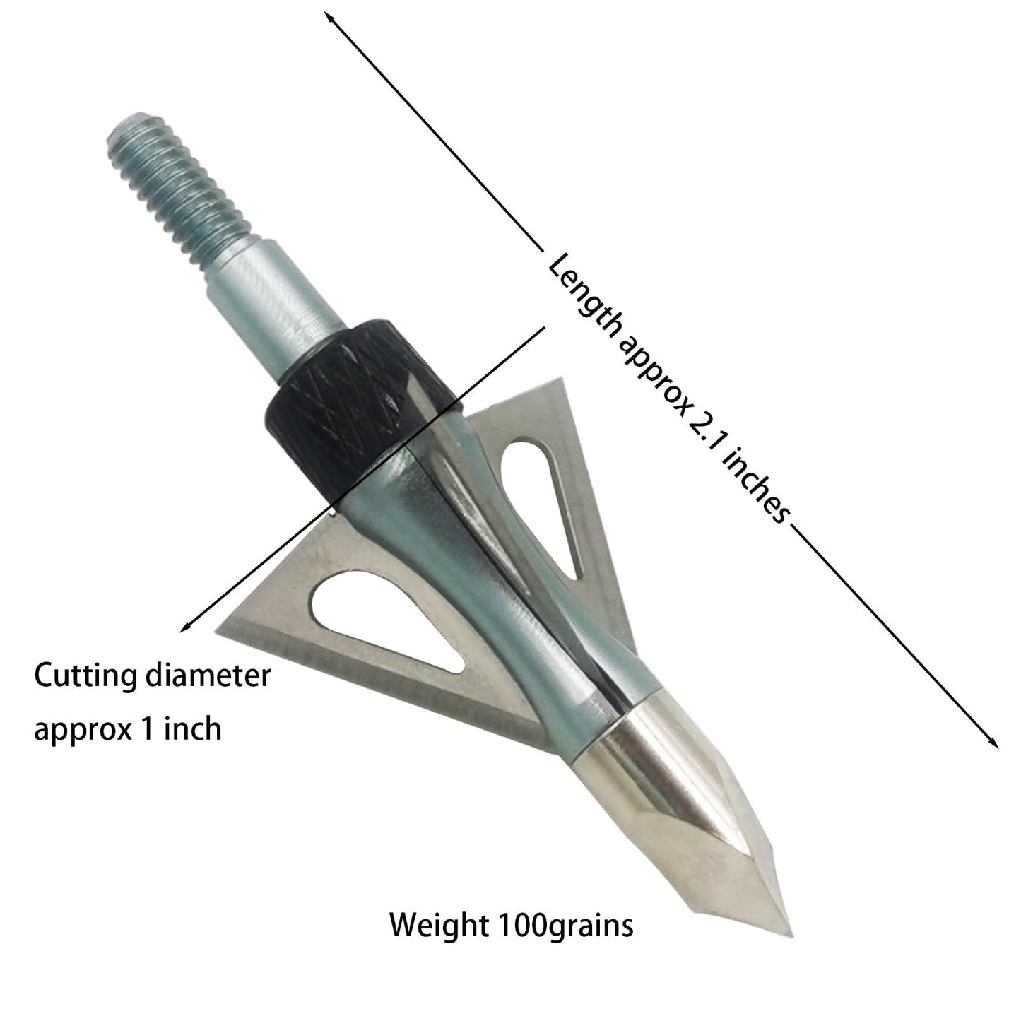 Flying Swifts Hunting Broadheads 3 Blades Archery Broadheads 100or125 Grain 12PK Screw-in Arrow Heads Arrow Tips Compatible with Traditional Bows and Compound Bow Archery Hunting (Gray)