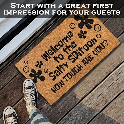 MAINEVENT Welcome to The Salty Spittoon Door Mat 30x17 Inch, Salty Spittoon Doormat, Welcome Mat, Funny Nerd Gift Geek Decor Funny Nerdy Decor