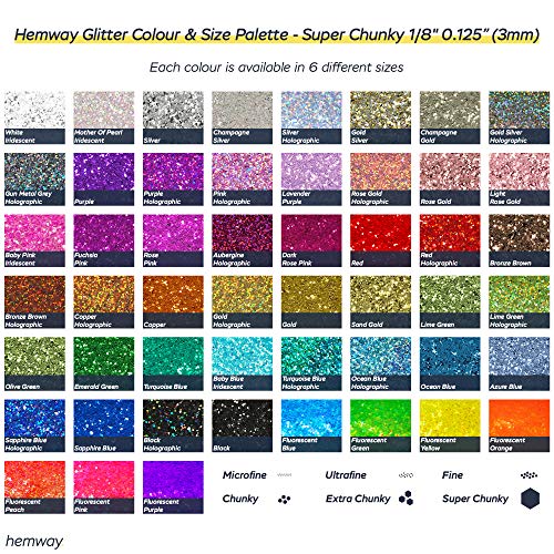 Hemway Biodegradable Glitter Eco Friendly - 100g/3.5oz Bio Cosmetic Safe Sparkle Vegan for Face Eyeshadow Body Hair Festival Makeup Craft - Super Chunky (1/8" 0.125" 3mm) - White Iridescent
