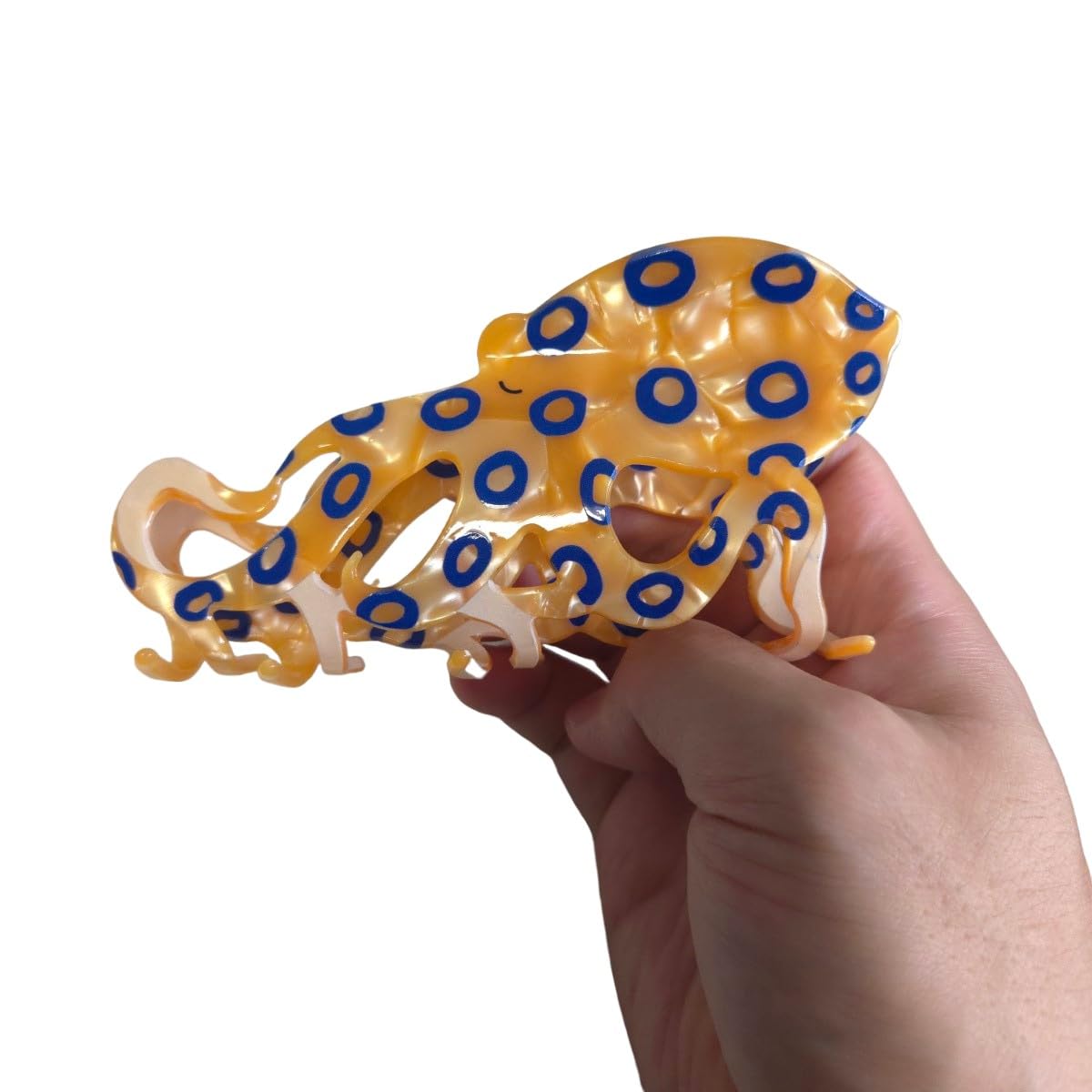 Novelty Blue-Ringed Octopus Hair Clips,Cellulose Acetate Hair Clips,Big Claw Clips for Girl,Hair Accessories