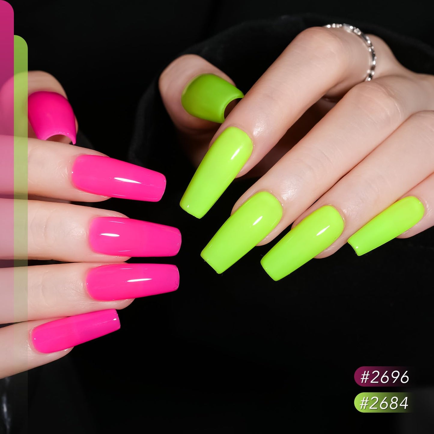 GAOY 42 Pcs Gel Nail Polish Kit, Neon Bright Green Orange Blue Red Colors All Seasons Gel Nail Polish Set with Glossy & Matte Top Coat and Base Coat for Salon and DIY Manicure at Home