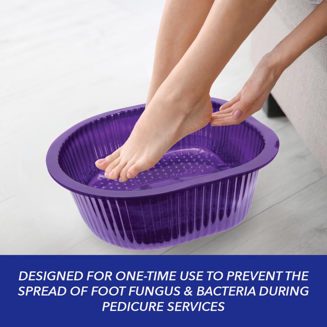 ForPro Universal Pedi Bath Liners - 50% THICKER - Fit Footsie Bath Plus Foot Bath, Disposable Pedicure Foot Tub Liners for Foot Spa Basins & Foot Bath Soaks, Purple, 100-Count