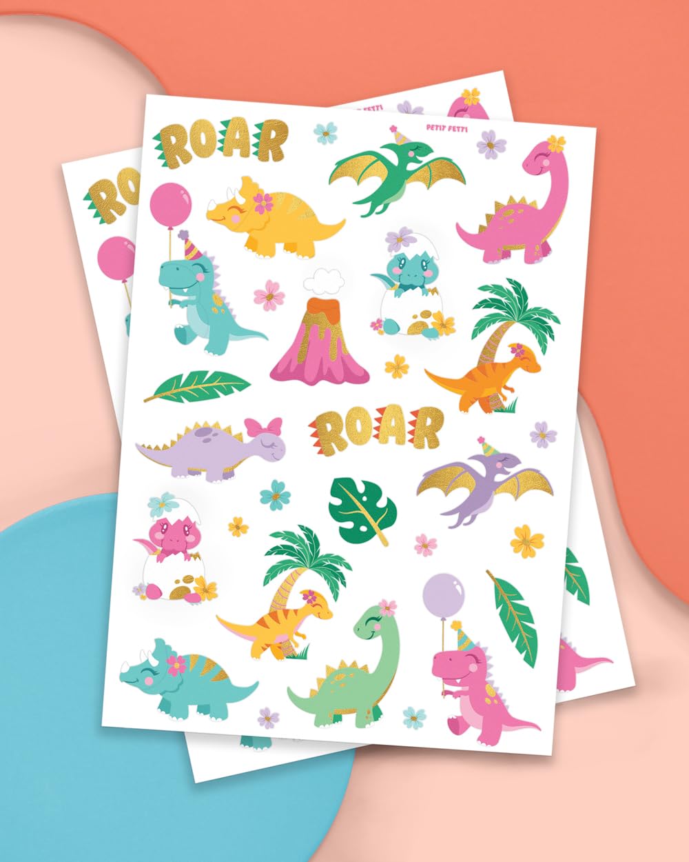 xo, Fetti Dinosaur Tattoos - 38 styles | Birthday Party Supplies, Dinosaur Party Favors, T-rex Decorations