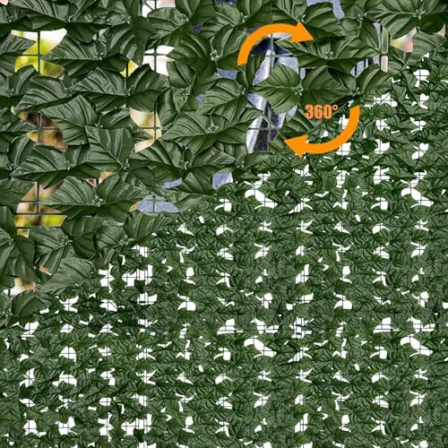 Artificial Ivy Privacy Fence Screen,140" by 60" (58.5 SQFT) UV-Anti Faux Hedge Fence and Fake Ivy Vine Leaf Wall Panels for Indoor&Outdoor Green Backdrop, Garden Greenery Decor