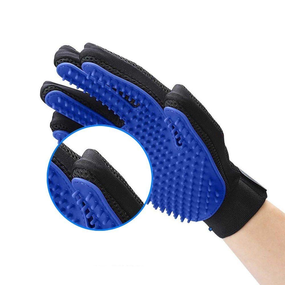 VeniCare Pet Grooming Glove - Gentle Deshedding Brush Glove - Efficient Pet Hair Remover Mitt - Massage Tool with Enhanced Five Finger Design - Perfect for Dogs & Cats with Long & Short Fur