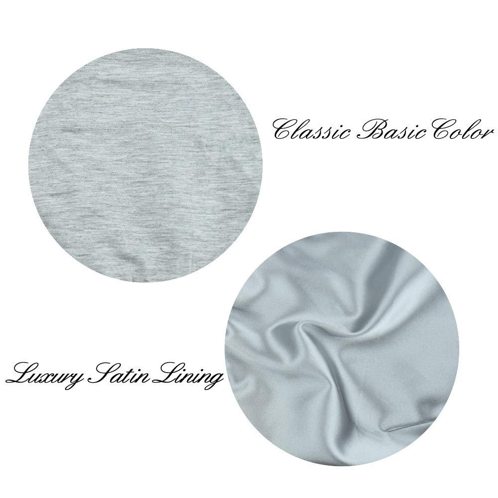 Alnorm Teenagers Cozy Satin Lined Jersey Beanie Light Gray