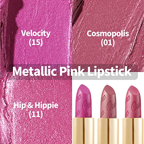 Oulac Metallic Black Lipstick for Women, High-Impact Lipcolor with Moisturizing Creamy Formula, Vegan & Cruelty-Free, Full-Coverage Matte Lipstick, Midnight Mirage (21)