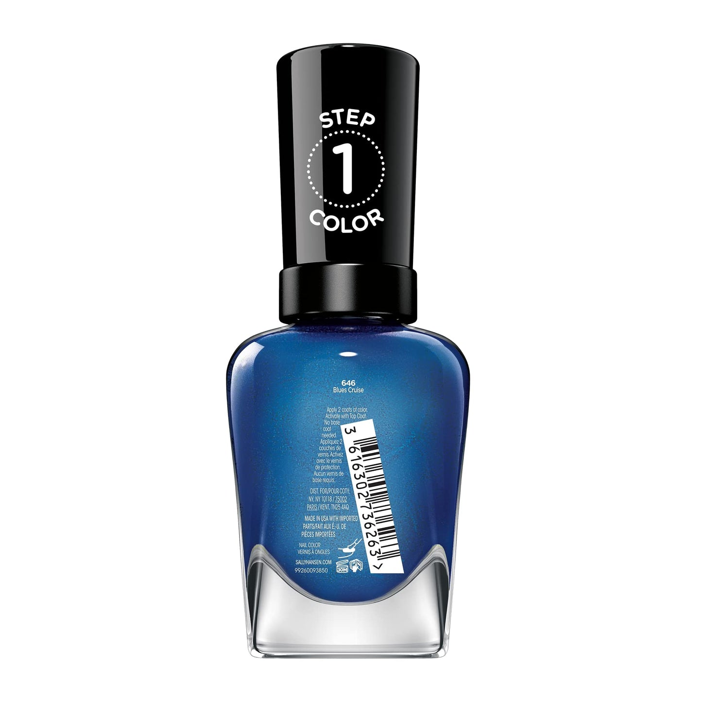 Sally Hansen Miracle Gel™, Travel Seekers Blues Cruise, Long Lasting, Gel-Like Formula, No UV Lamp Needed, Blue Nail Polish