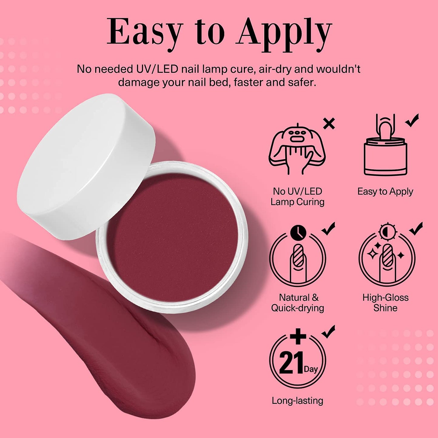 AZUREBEAUTY Dip Powder Dark Reddish Red Color, Scarlet Nail Dipping Powder French Nail Art Starter Manicure Salon DIY at Home, Odor-Free and Long-Lasting, No Needed Nail Lamp Curing, 1 Oz