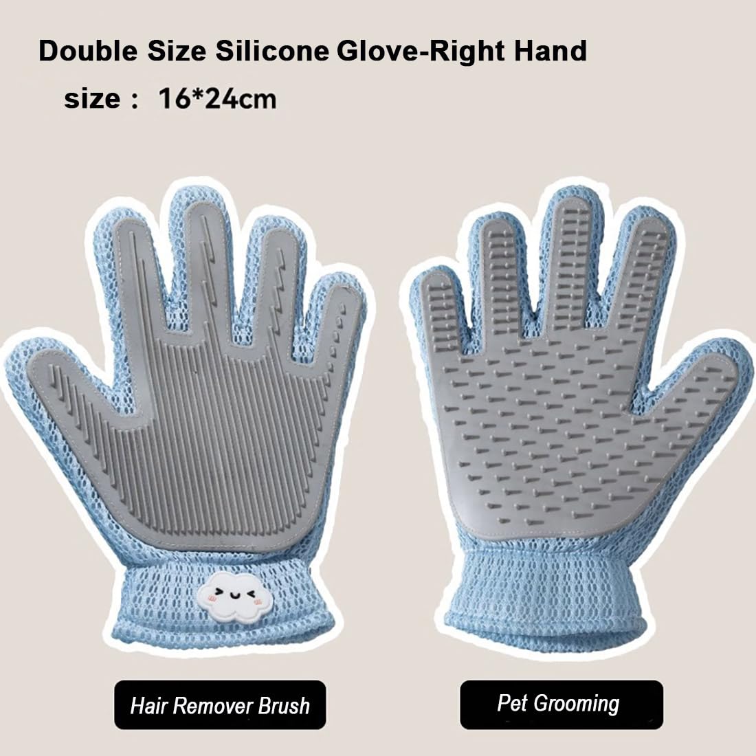 2 in 1 Pet Grooming Gloves for Dogs & Cats, Pet Fur Remover Glove, Grooming Brush for Shedding, Massage, Hair Remover Mitt, Fur Cleaner for Couch, Clothes,Carpet -1 Piece