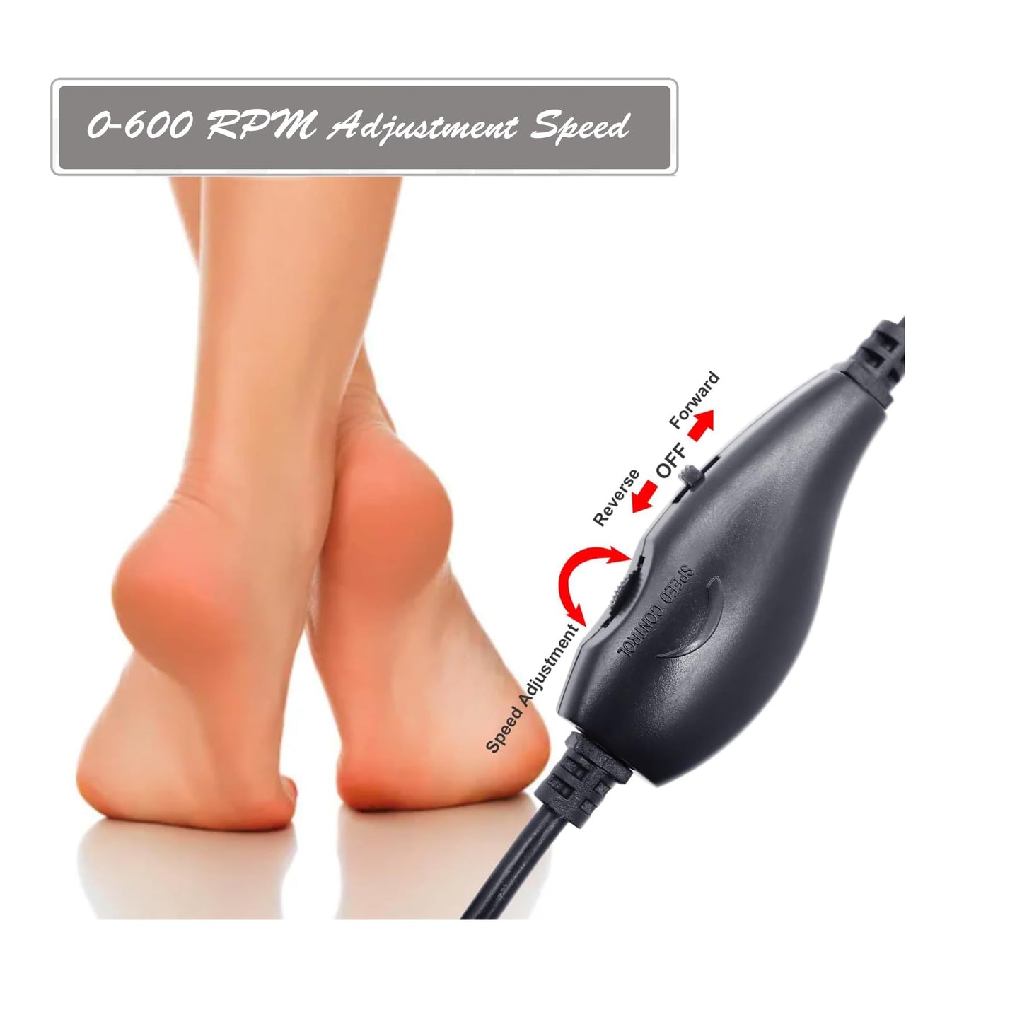 ibubu Electric Feet Callus Remover Professional Powerful Foot File Pedicure Grinder Sanders with 60PCS Replacement Sandpaper Discs Heel Scraper for Dead Dry Crack Skin Calluses Speed Adjustable Silver