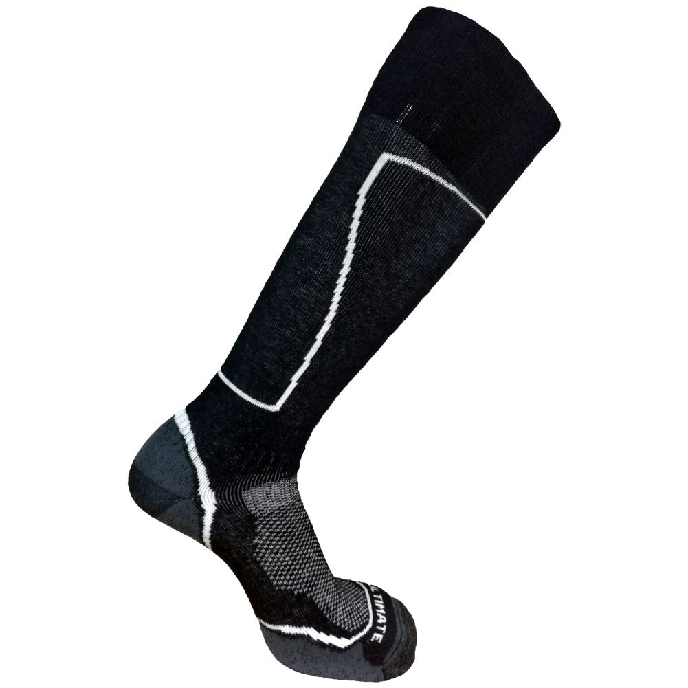 Ultimate Socks Mens Midweight Merino Wool Ski Snowboard Warm Socks Black Large 9-11.5