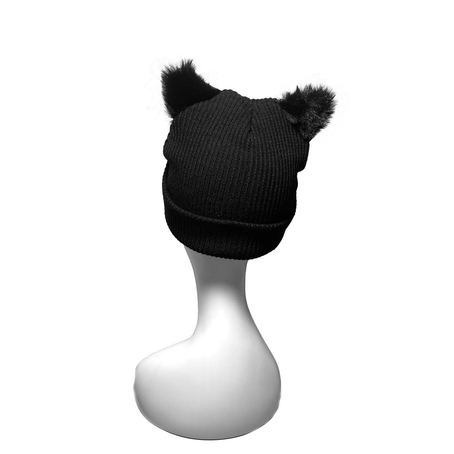 JoloCompany - Cat Ears - Winter Hat - Benie - Women (Black)