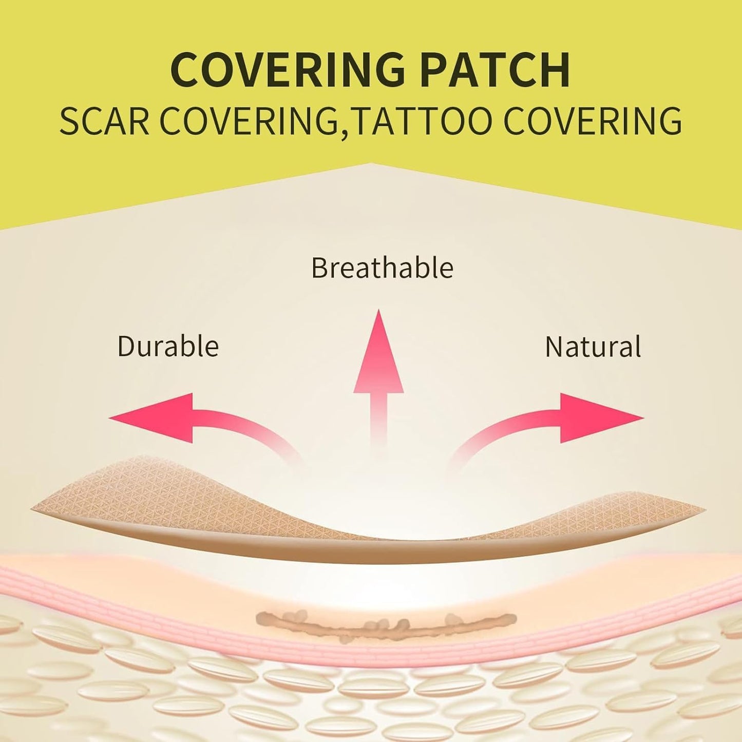 Tattoo Cover Up Patch, Tattoo Cover Up Tape, Ultra Thin Patch for Tattoo Scar and Birthmarks, Invisible Waterproof Skin Tone Concealer Sticker for Covering Up Scars Tattoos, 6 Pcs - Deep Skin