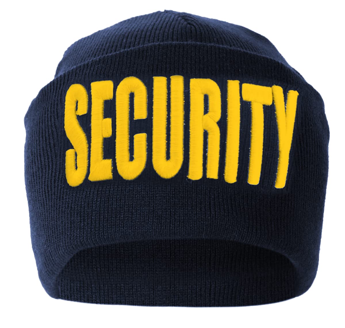 First Class Embroidered Security Beanies (Navy with Gold ID)
