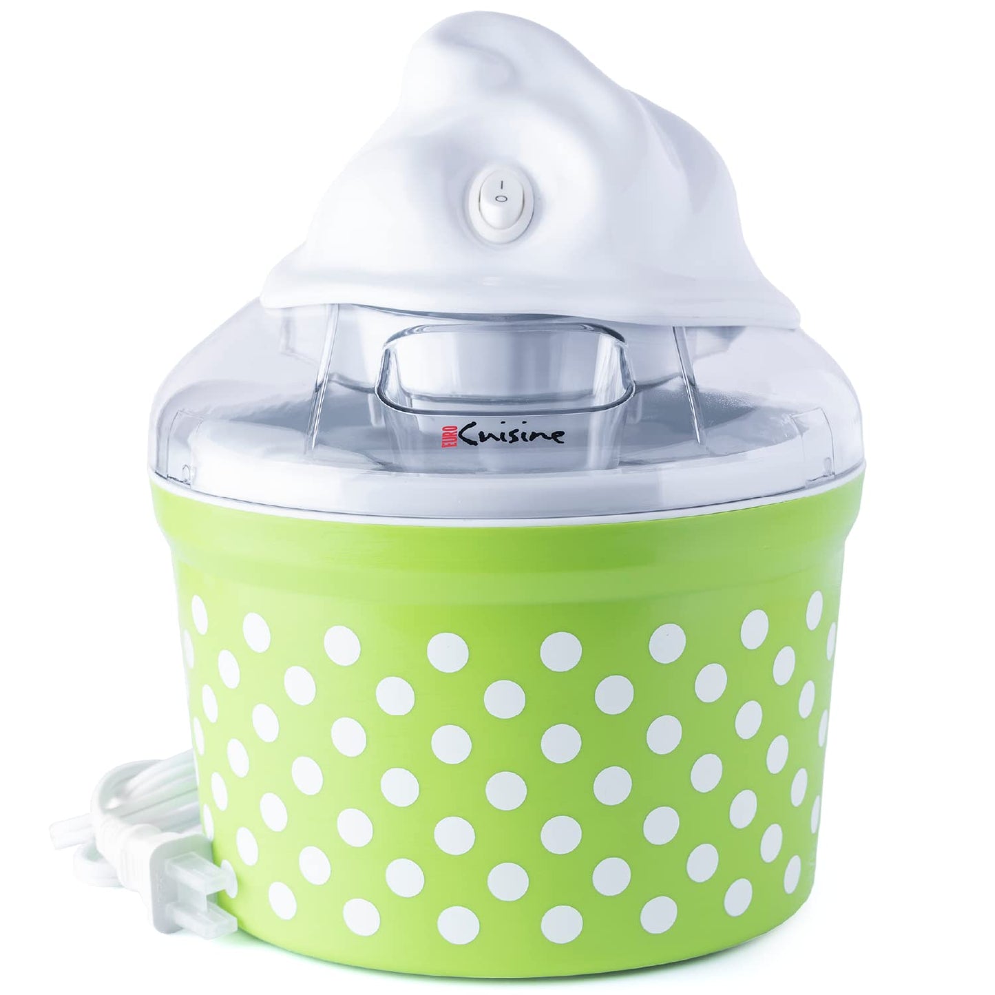 Euro Cuisine Ice Cream, Sorbet & Frozen Yogurt Maker, Homemade Gelato & Soft Serve Kids Ice Cream Maker Machine with 4 Glass Cups - Double-Insulated Freezer Bowl, Mixing Paddle, Lid - 1.5 Quart