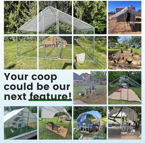 Chicken Coop Large Metal House Chickens Pen Outdoor for More Than Chickens Poultry Cage with Waterproof Cover for Rabbits Duck Walk-in Chicken Runs for Yard with Cover Outdoor