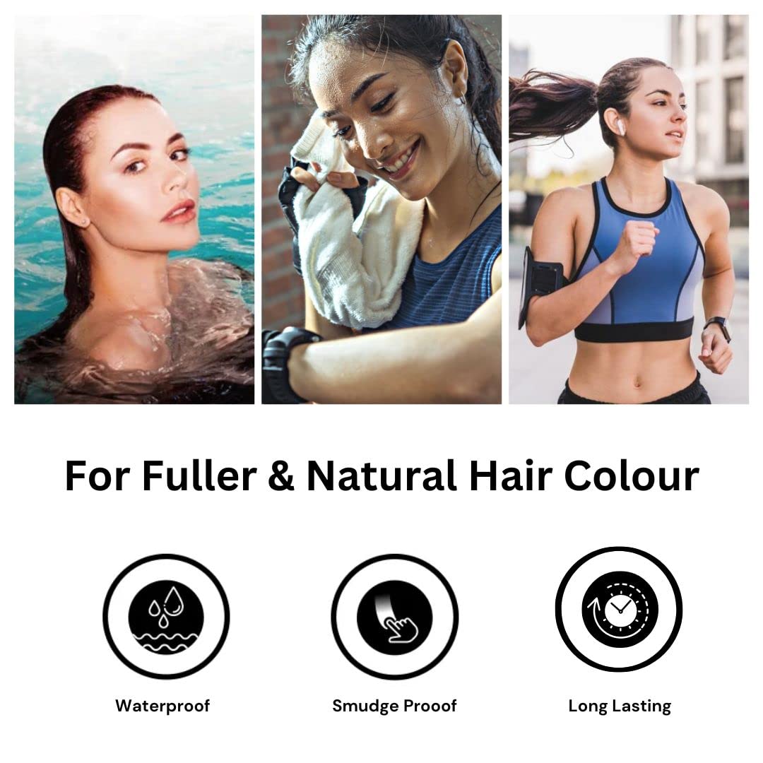 MinaiBrow Instant Hair Dye Kit Light Brown | Natural Spot Coloring Tinting Powder, Water & Smudge Proof | 100% Grey Coverage Upto 30 Applications