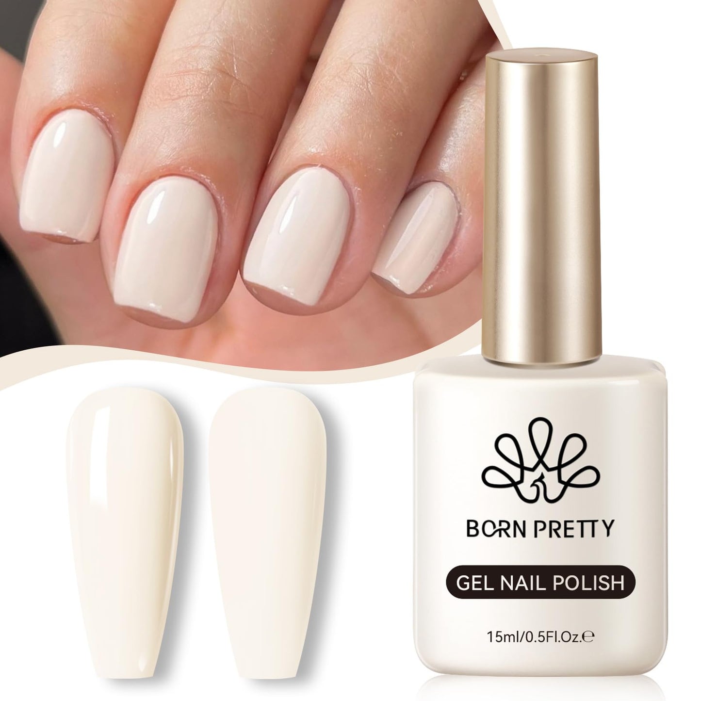 Born Pretty Beige Gel Nail Polish Pale Nude Color Soak Off Gel Polish Nail Art Design Manicure Salon DIY Home 15ml