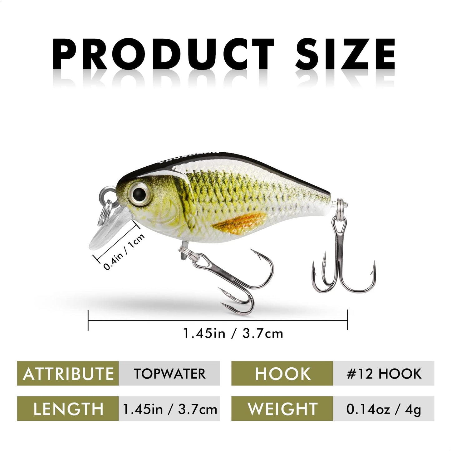 TRUSCEND Crankbaits Fishing Lures Hard Swimbait for Bass Trout Crappie Walleye Crank Baits Fishing Plugs Freshwater and Saltwater