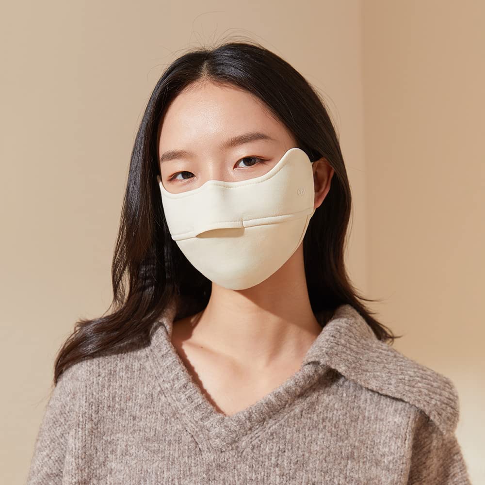 Winter Mask Nose Opened Breathable Balaclava Outdoor Protect Face Cover Reusable Warm Facemask for Skiing Running WNN3T159 (Beige)