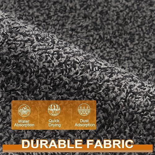 Mibao Front Door Mat, Dirt Trapper Welcome Mat for Outdoor Indoor, Non-Slip Waterproof Doormat, Durable Machine Washable Low Profile Entry Rug for Back Door Outside Patio Porch, 36" x 24", Grey