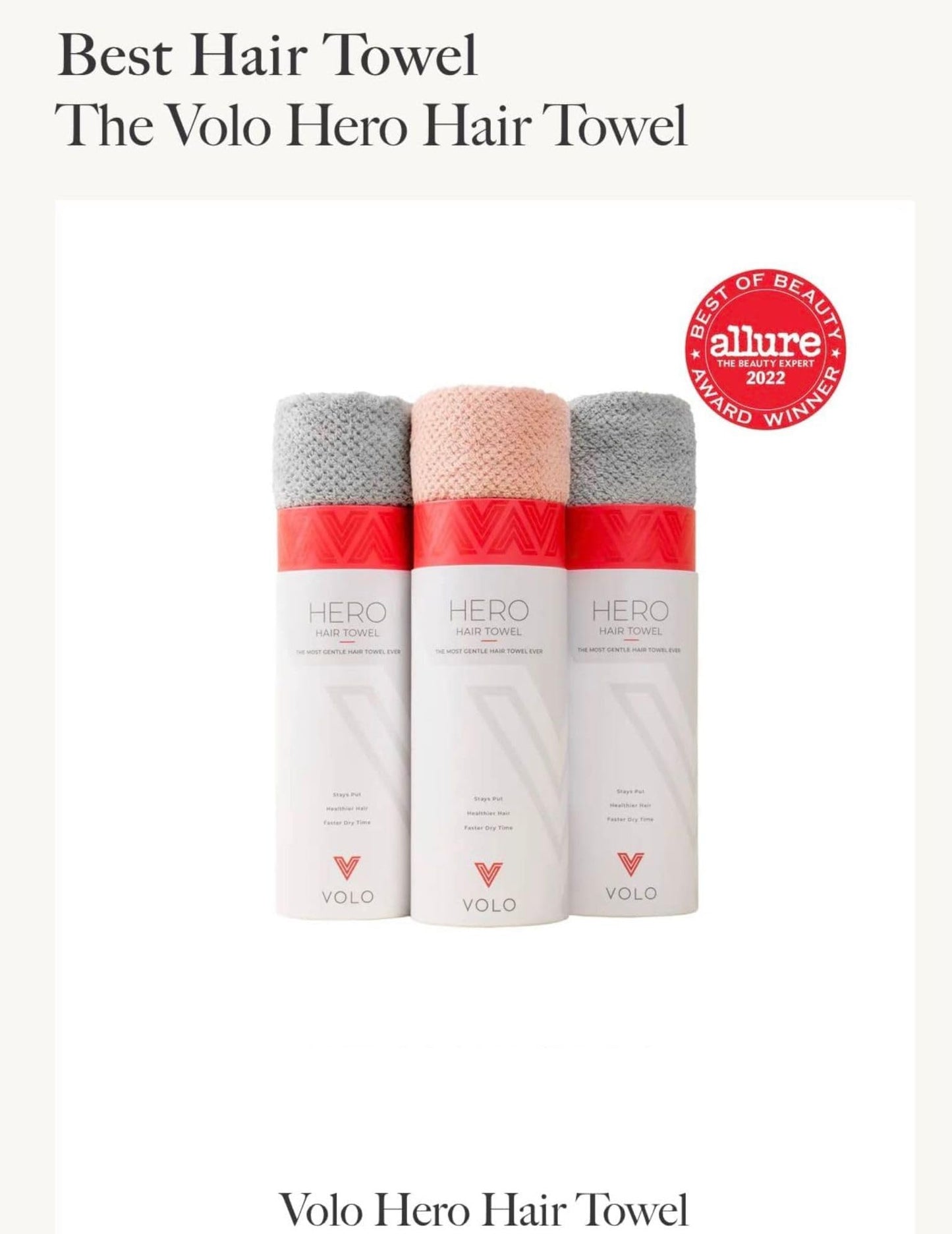 VOLO Hero Cloud Pink Hair Towel | Ultra Soft, Super Absorbent, Quick Drying Nanoweave Fabric | Reduce Dry Time by 50% | Towel Wrap for All Hair Types | Anti Frizz & Anti Breakage | Reusable Packaging