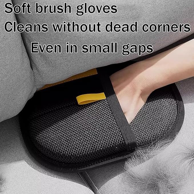 Pet Hair Removal Glove for Cats & Dogs - 2025 Upgraded Efficient Pets Grooming Gloves, Reusable Pet Hair Removal Tool for Carpet, Couch, Car (Black 2Pcs)