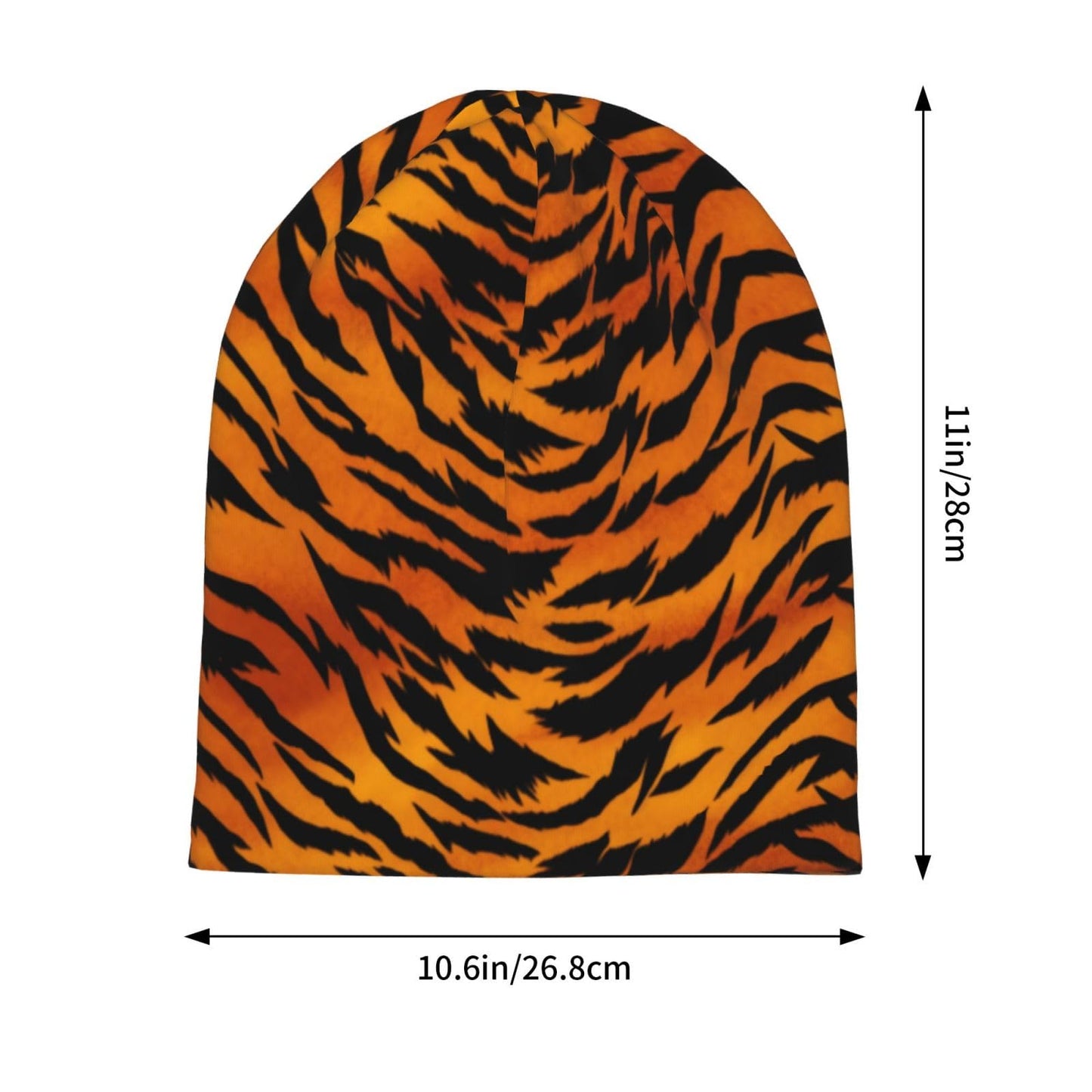 ZUHAOGO Animal Print Tiger Black Gold Skull Beanie Hats Slouchy Winter Warm Chemo Caps Stretch Hip-Hop Skull Cap Beanie Lightweight Sleep Cap Headwear Knit Beanies for Men Women