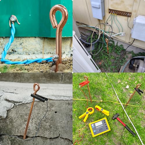 Electric Fence Wire - Grounding Rod, Connect The Energizer and Electric Fence Charger Solar Powered, Solar Electric Fence Lead Wire with Alligator Clip, for Generator Electric Fence