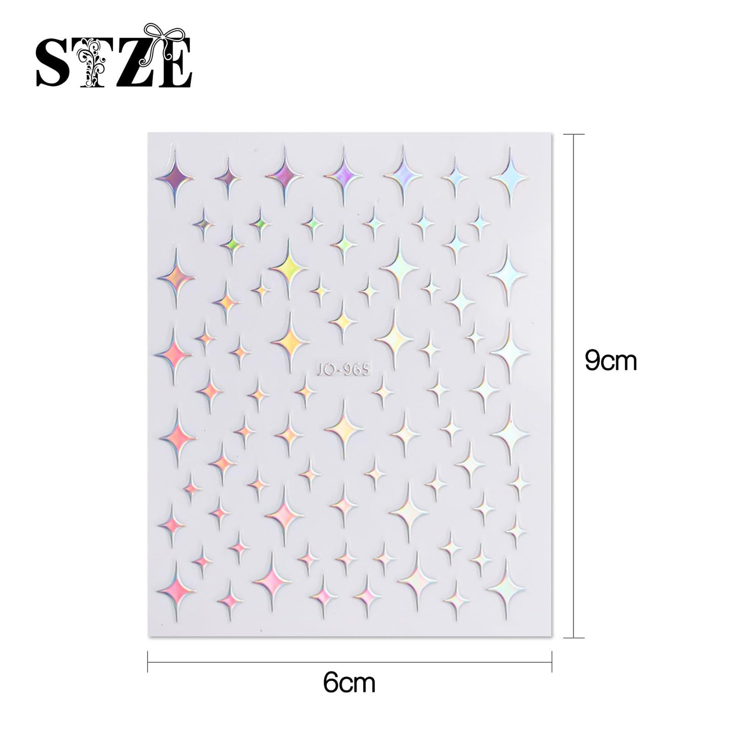 JMEOWIO 12 Sheets Aurora Nail Art Stickers Decals Self-Adhesive Pegatinas Uñas Glitter Holographic Star Heart Nail Supplies Nail Art Design Decoration Accessories