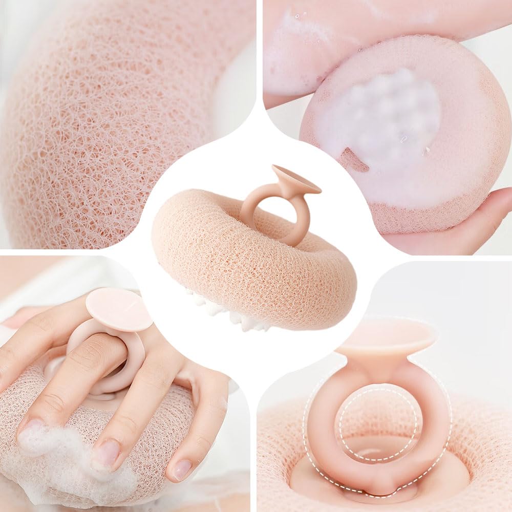 Super Soft Sunflower Suction Cup Bath Ball, 2024 Upgraded 2-in-1 Sunflower Bath Ball Exfoliating Bath Sponge Cleaning Brush, Sponge Mesh Pouf Shower Ball for Women, Men Shower (Colorful-8)