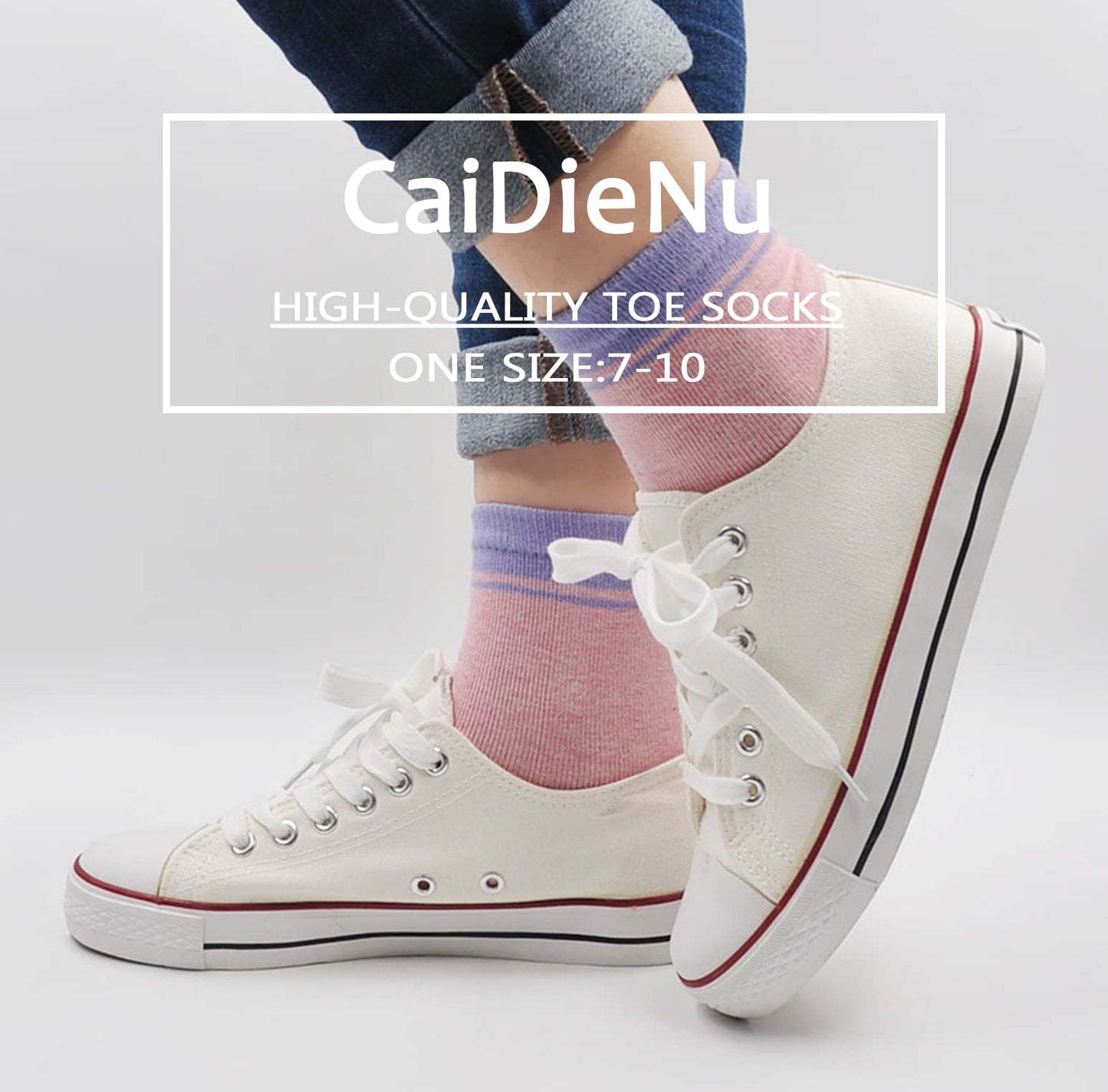 CaiDieNu Womens Toe Socks Animal Socks Cotton Five Finger Socks Colorful Funny Casual Crew Socks for Ladies