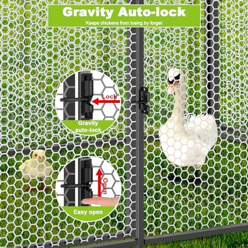 Metal Chicken Coop Run for 8-12 Chickens 118"×40"×40" Large Chicken Run for Yard with Cover,Portable Poultry Cage Hen House Outdoor Chicken Pens with Chicken Swing