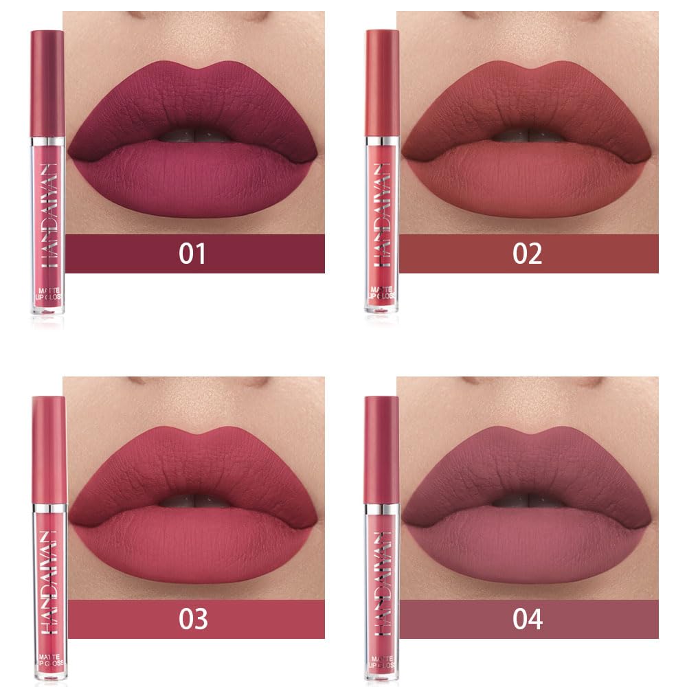 BestLand 3Pcs Matte Liquid Lip Lipstick Set for Women - 24H Transfer-Proof, Moisturizing & Non-Sticky I Warm Nude, Dusty Pink, Soft Coral I Vegan + Cruelty-Free for Daily & Party