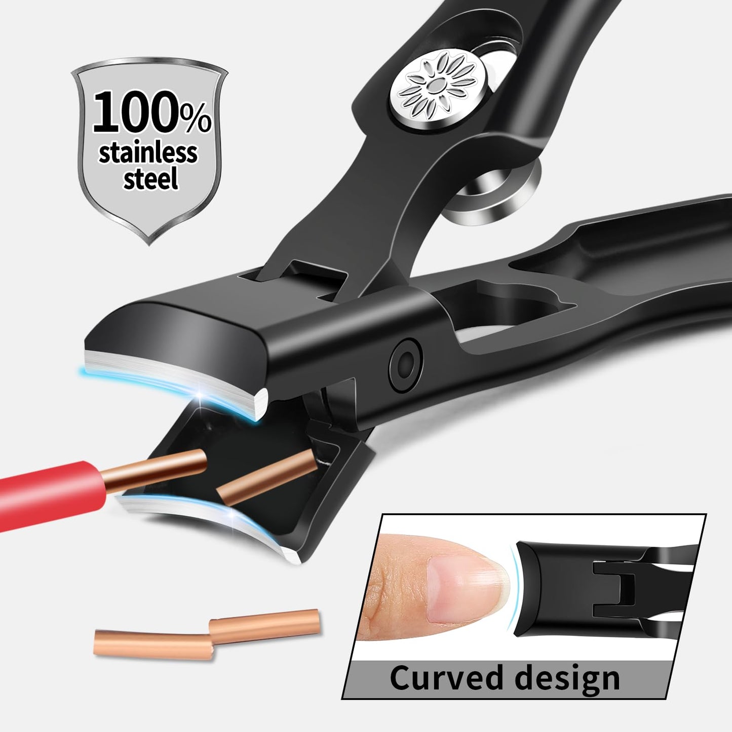 kelongn Nail Clippers for Men Toenail Clippers and Fingernail Clipper Toe Nail Clippers for Women Nail Clipper with Long Handle Wide Jaw