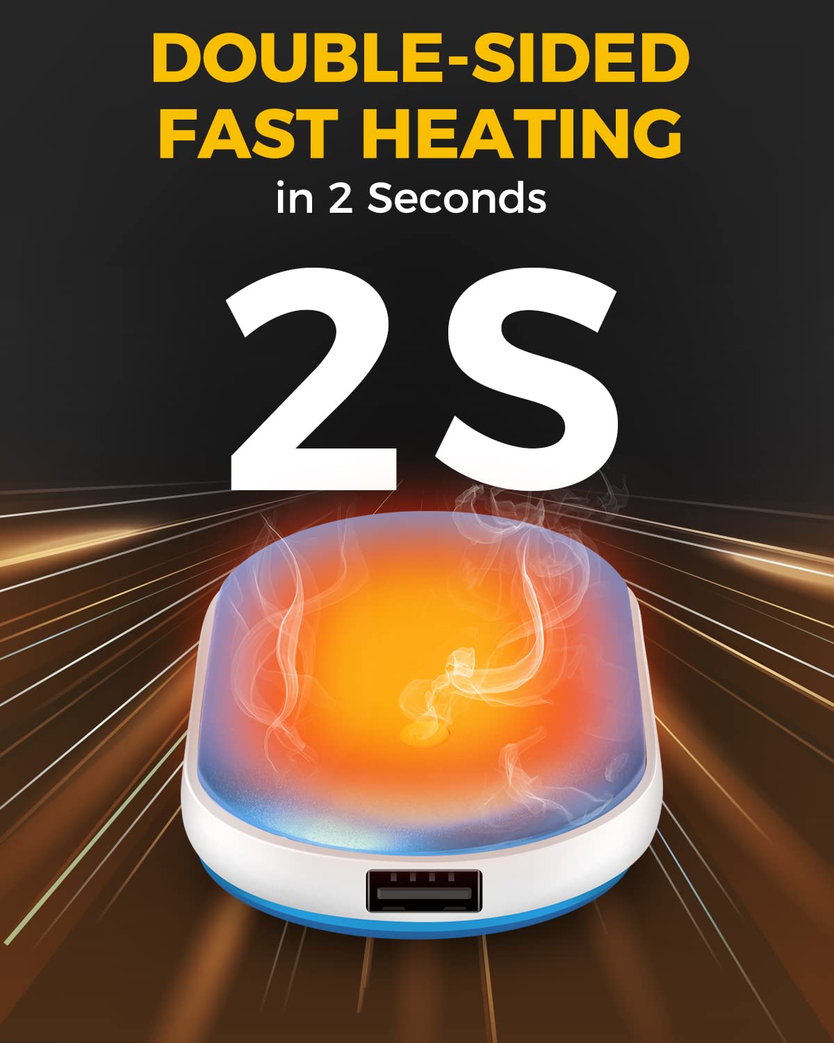 JUANANIUG Hand Warmers Portable Rechargeable: 5200mah Electric USB Heater Hot Pockets Blue Handwarmers Battery Operated for Outdoor Sports, Hunting, Camping, Hiking, Golf, for Women, Men Winter Gifts