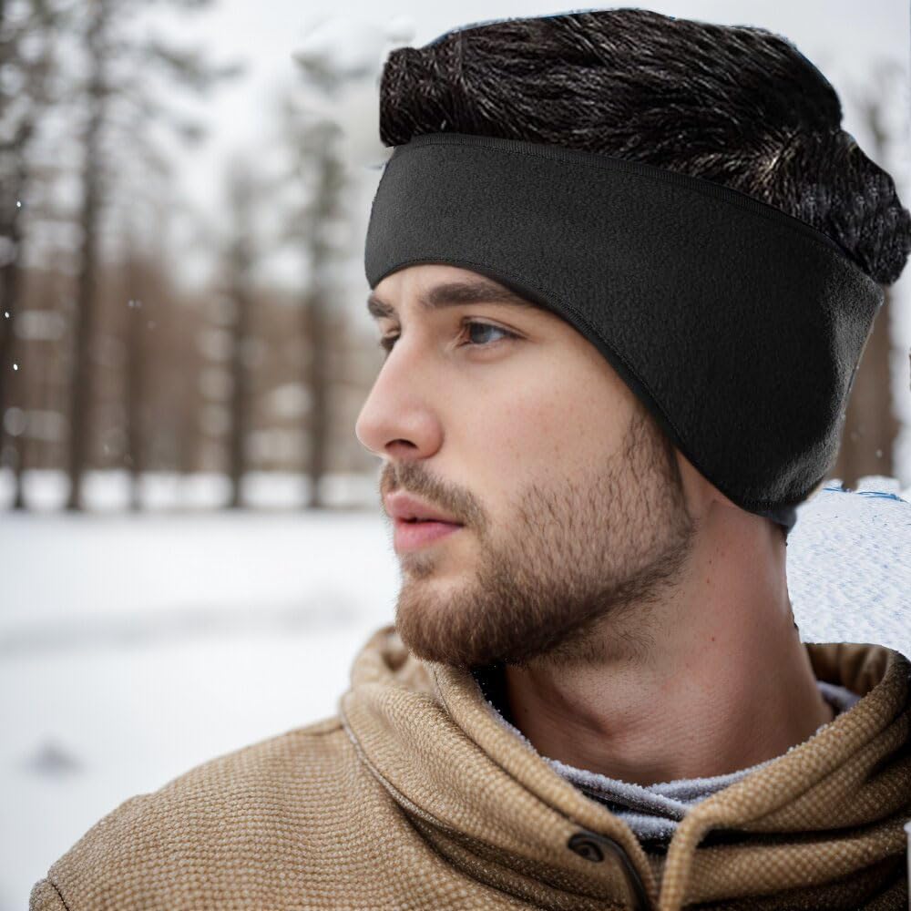 ABUDDER Womens Beanie Hat Scarf Gloves Set, Fleece Lined Winter Hat,Fleece Scarf Touch Screen Gloves and Ear Warmers for Men Women (Black)