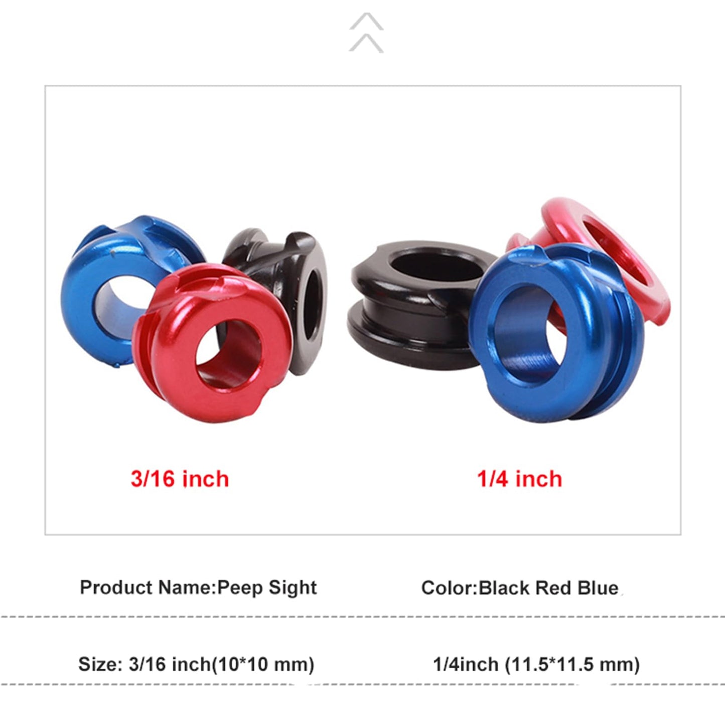 SPG Archery Peep Sight 1/4" 3/16" Aluminum Peep Sight or Tube peep Sight with Bowstring Splitter for Archery Compound Bow (Red - 1/4"+3/16")