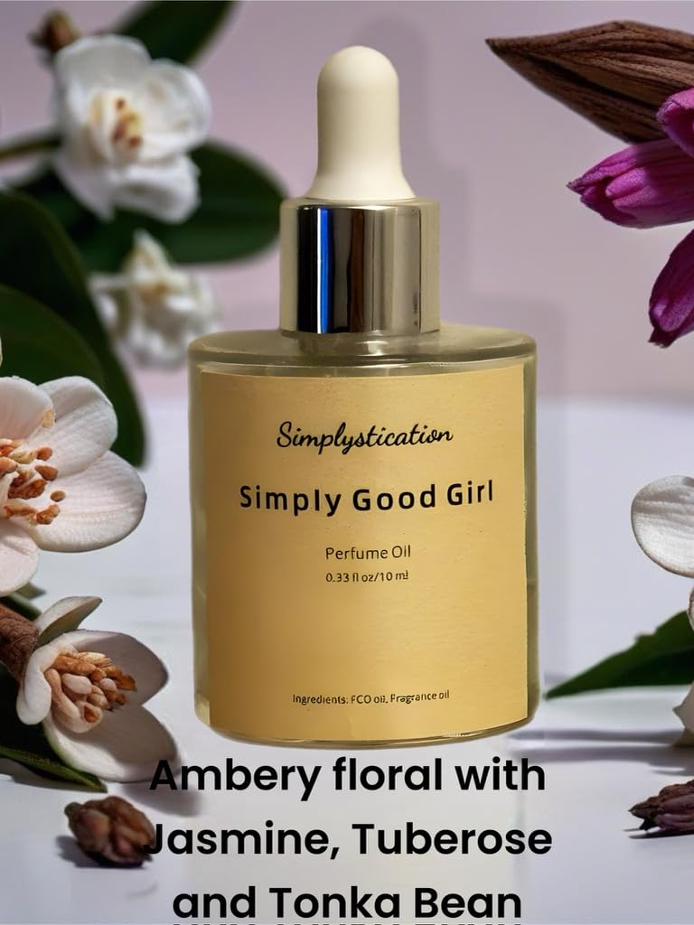 Simplystication – Alcohol-Free Skin Parfum for Women – Inspired by C.Herrera G00d Girl – Long-Lasting, Hydrating Eau de Parfum with MCT Liquid Coconut Oil – 1 oz (30 ml Dropper)