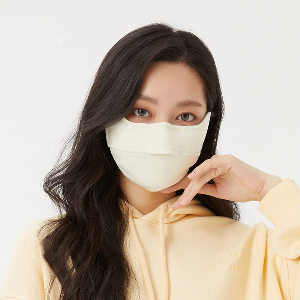 Winter Mask Nose Opened Breathable Balaclava Outdoor Protect Face Cover Reusable Warm Facemask for Skiing Running WNN3T159 (Beige)